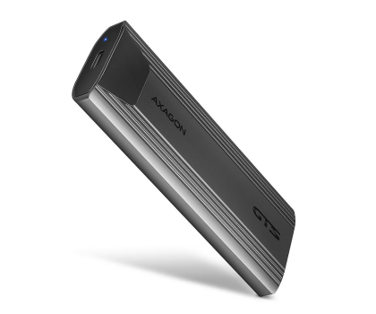 Akcesoria do dysków AXAGON EEM2-GTS2 Obudowa zewnętrzna aluminiowa bezśrubowa USB-C 3.2 Gen 2 M.2 NVMe & SATA SSD + USB-A - USB-C redukcja
